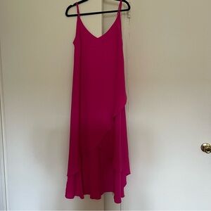 Bright Pink High-Low Maxi Dress